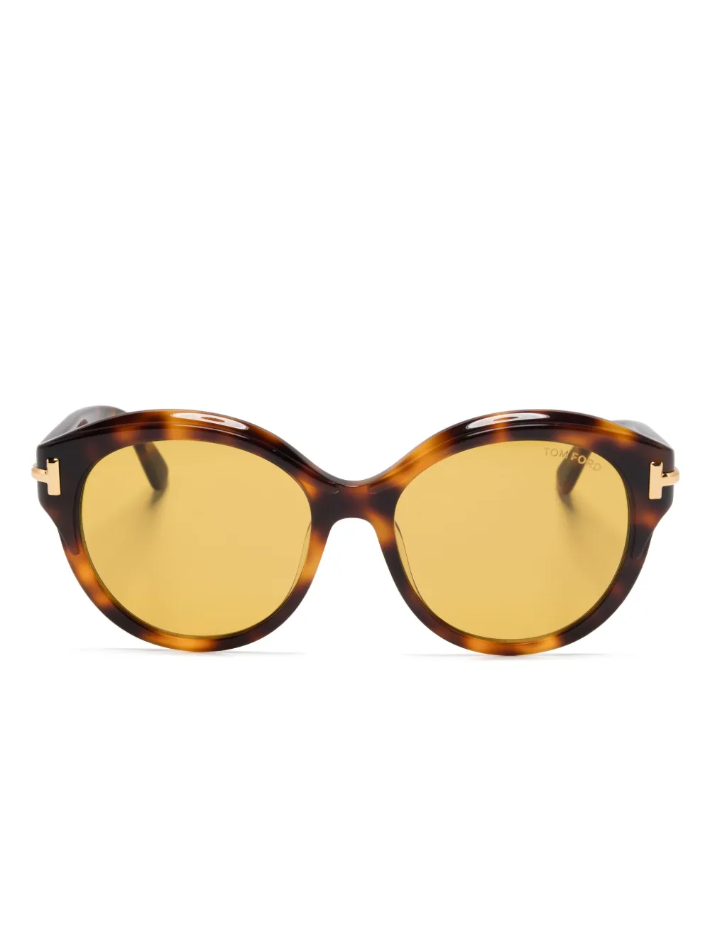 TOM FORD Eyewear Zonnebril met rond montuur Bruin