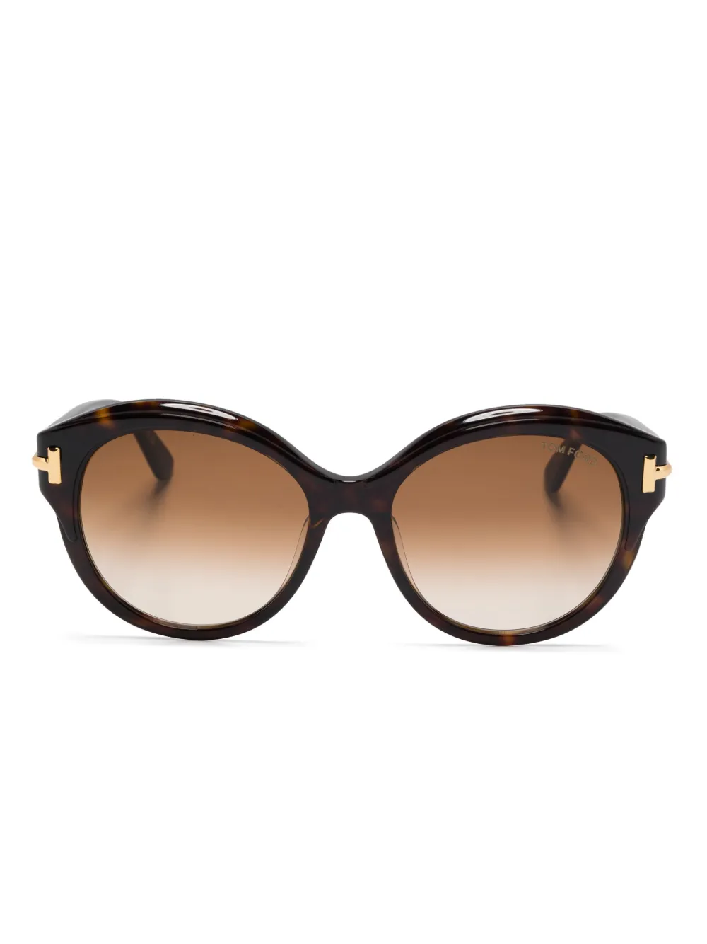 TOM FORD Eyewear Zonnebril met rond montuur Bruin