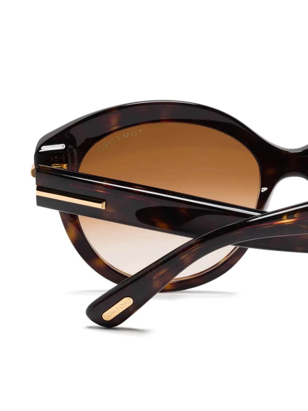 TOM FORD Eyewear Zonnebril met rond montuur Bruin