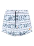 Save The Duck geometric-print swim shorts - White