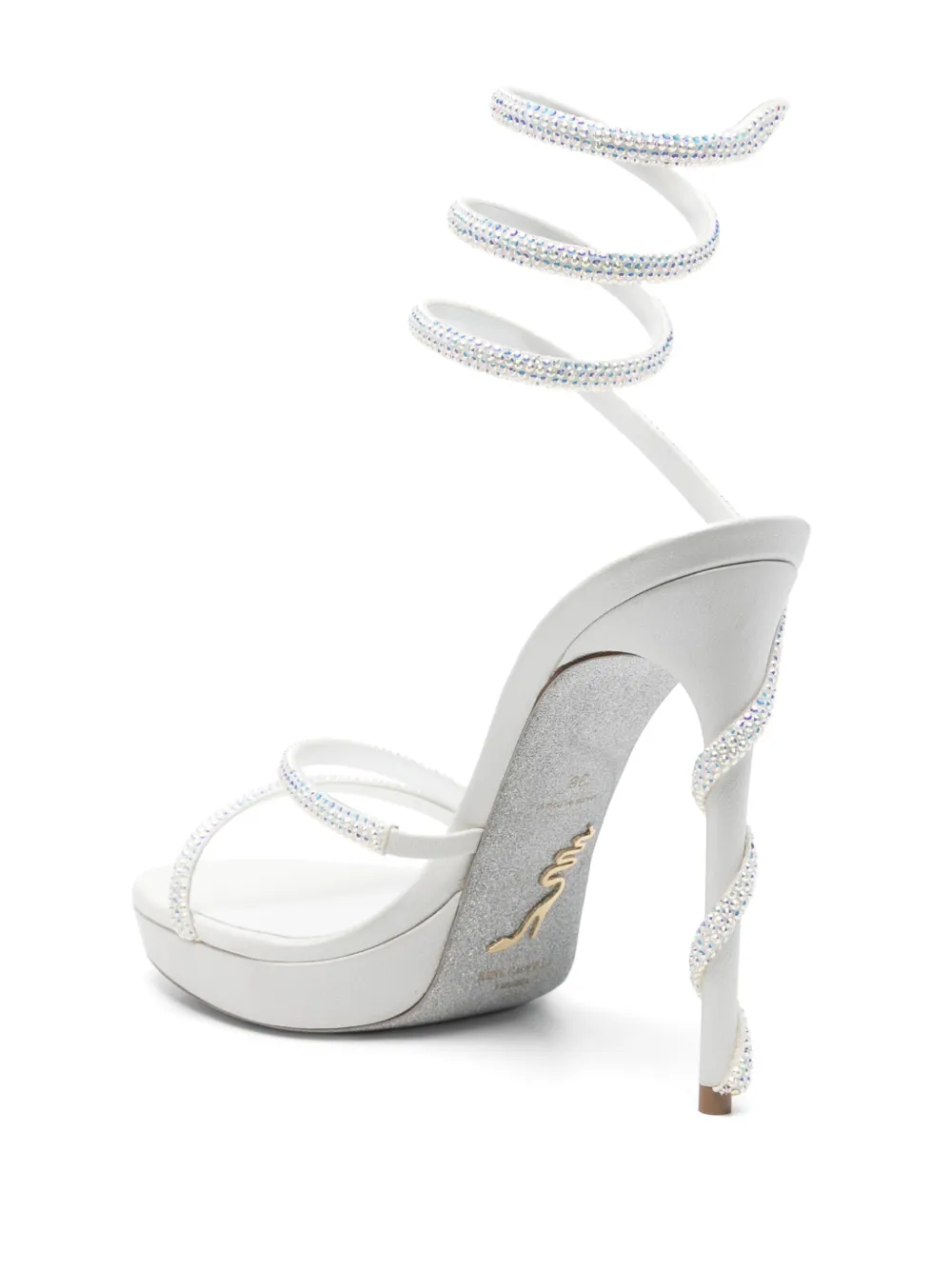 René Caovilla 120mm Margot sandals White