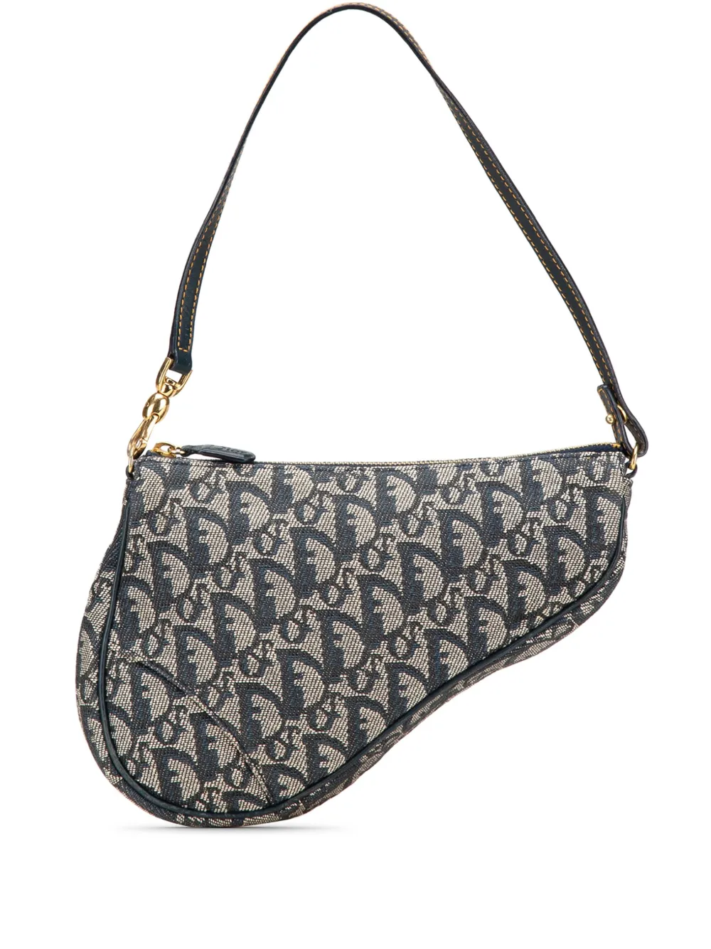 Christian Dior Pre-Owned 2002 Mini Diorissimo Canvas Saddle Pochette Christian Dior Pre-Owned 2002 Mini Diorissimo Canvas Saddle Pochette
