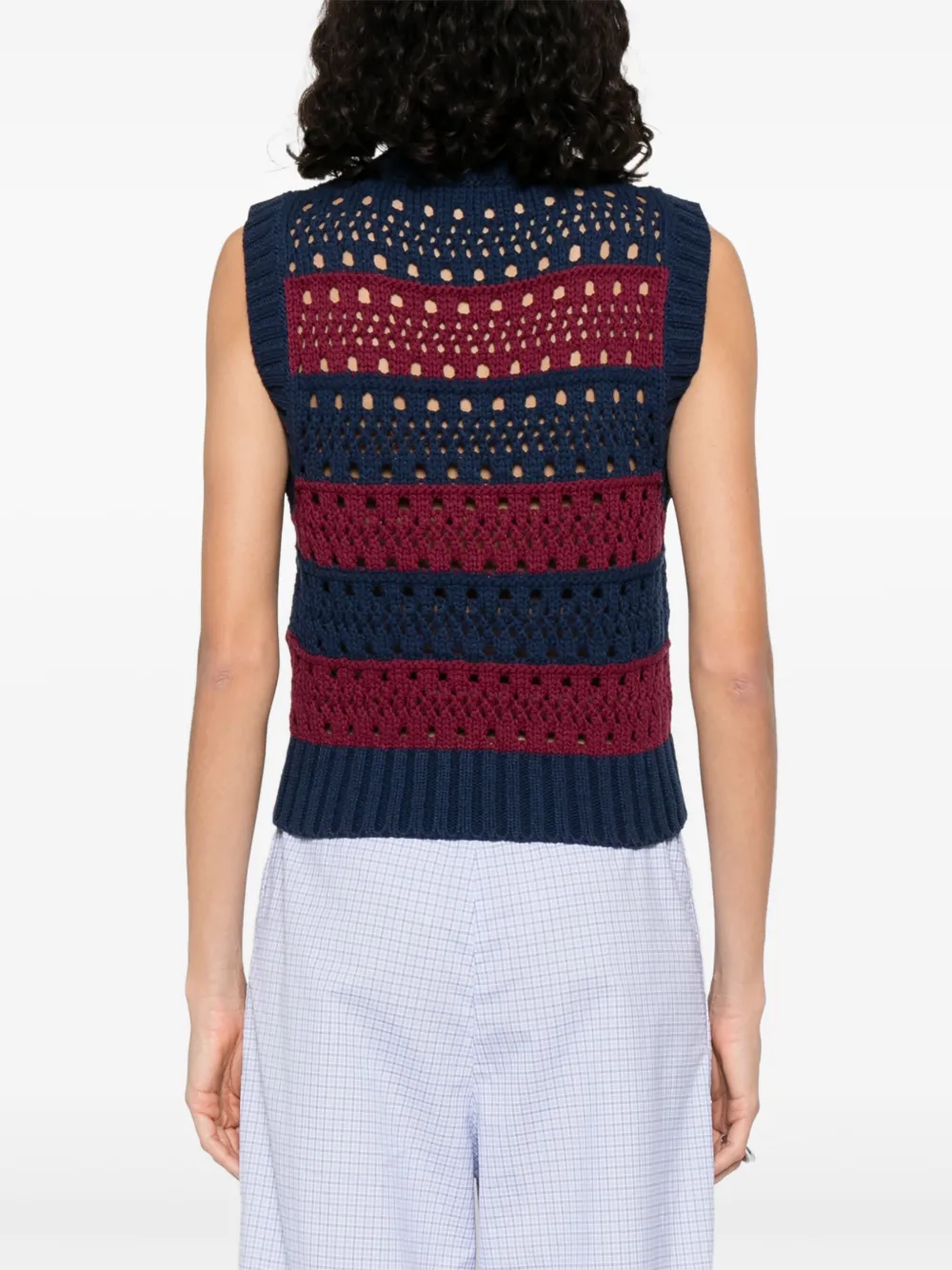 GANNI Top van gerecycled katoenblend Blauw