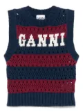 GANNI recycled cotton-blend top - Blue