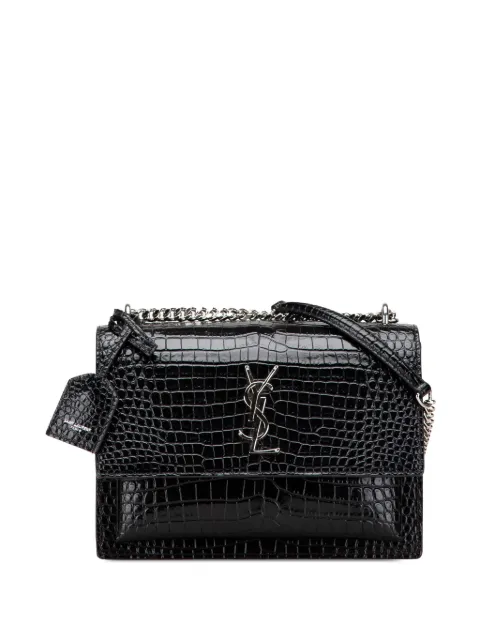 Saint Laurent Pre-Owned 2013-2024 Medium Croc Embossed Leather Sunset crossbody bag