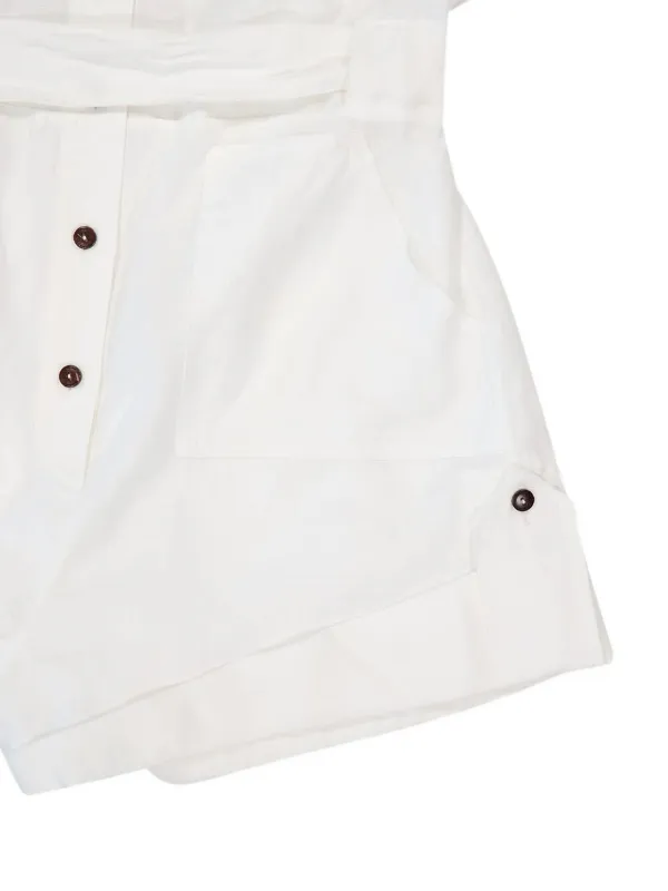 セットアップ ZIMMERMANN RHIANNON LINEN SHORT PLAYSUIT ZIMMERMANN Rhiannon belted linen playsuit | NET-A-PORTER
