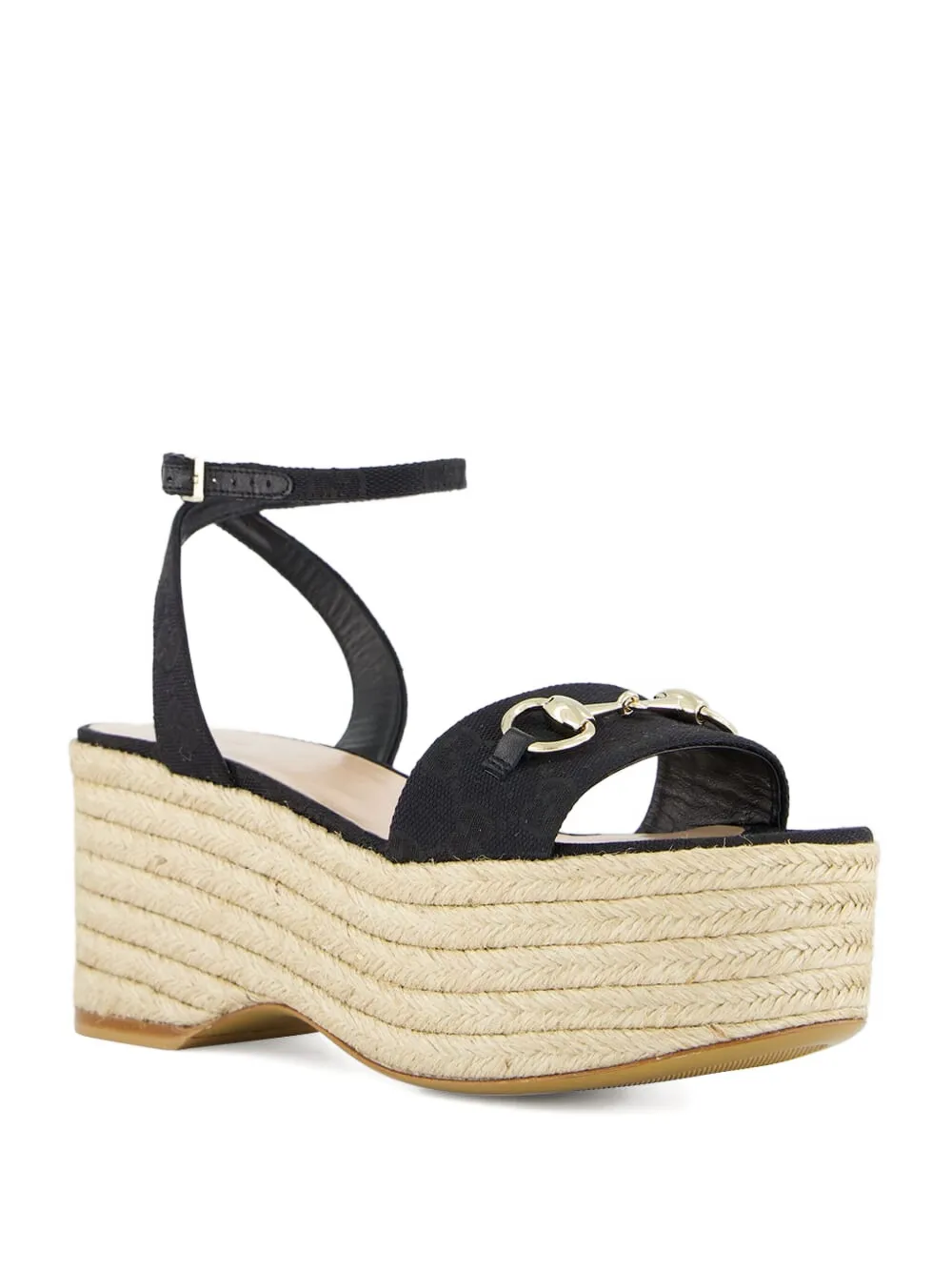 Gucci 75 mm espadrilles met sleehak Zwart