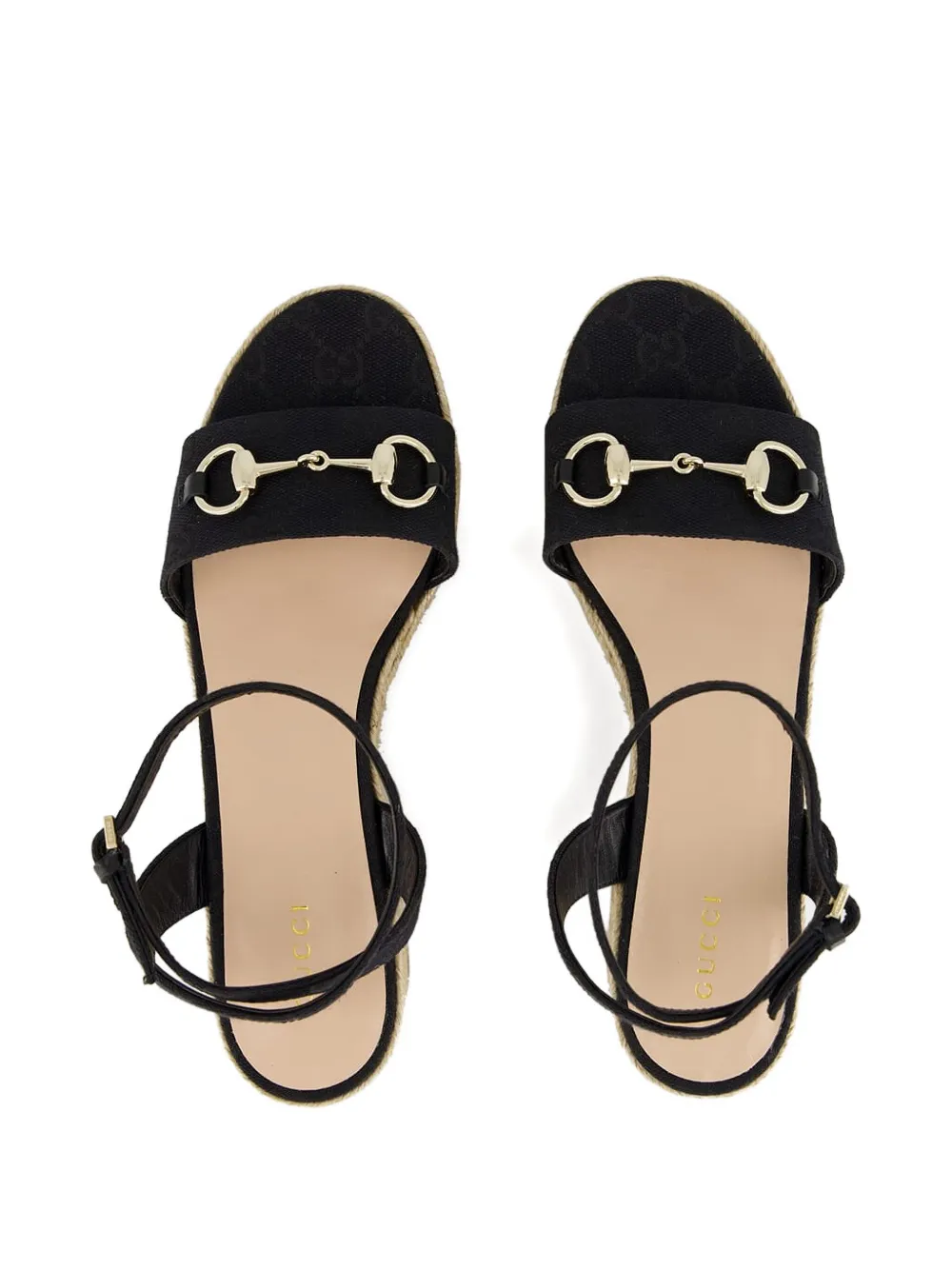 Gucci 75 mm espadrilles met sleehak Zwart