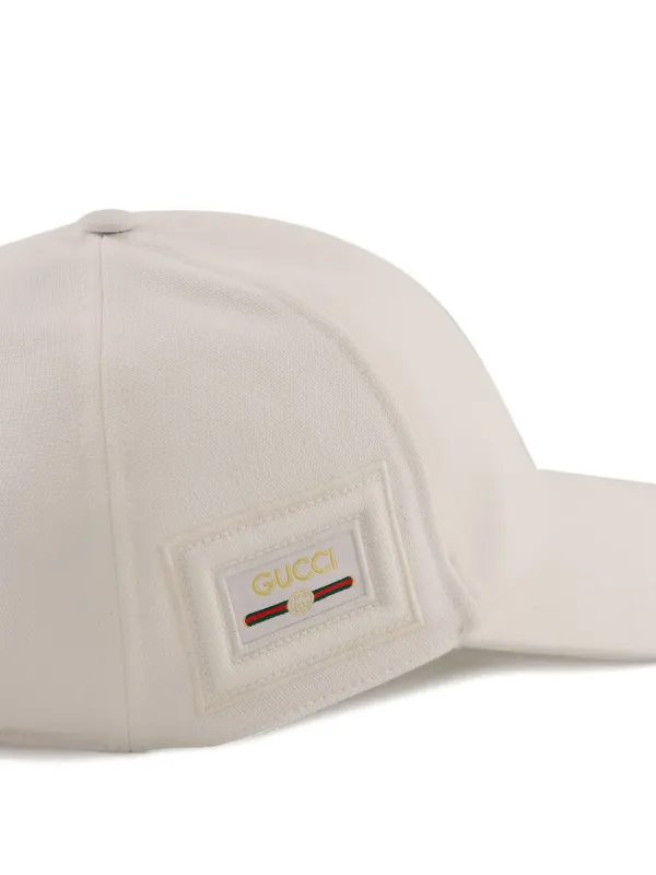 Gucci logo-patch Cap | White | FARFETCH