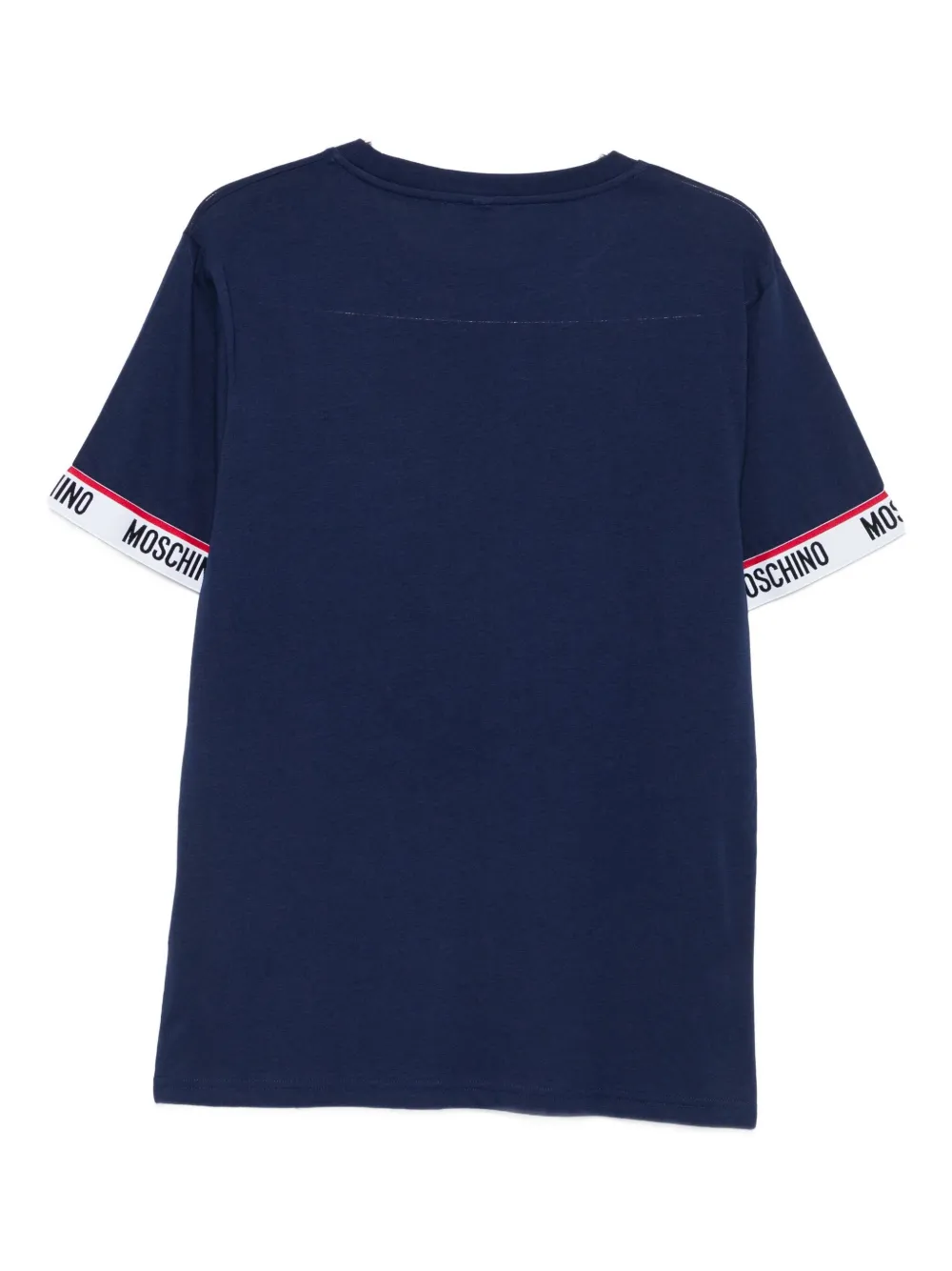Moschino logo-detail sleeve T-shirt - Blauw