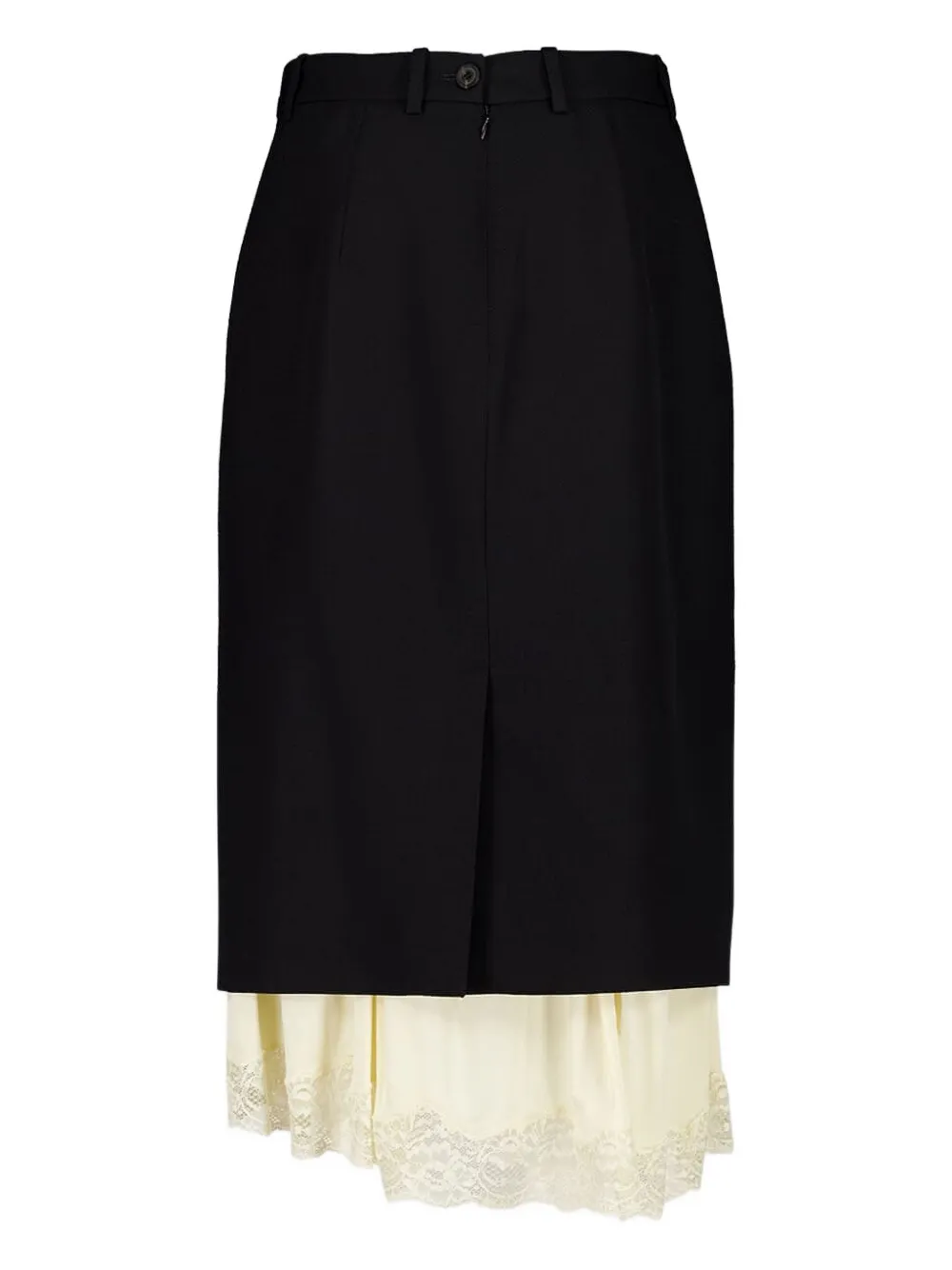Balenciaga Midi-rok met lingerie afwerking Zwart