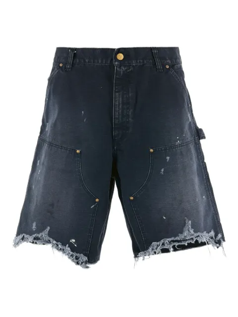 SAINT MXXXXXX distressed denim shorts