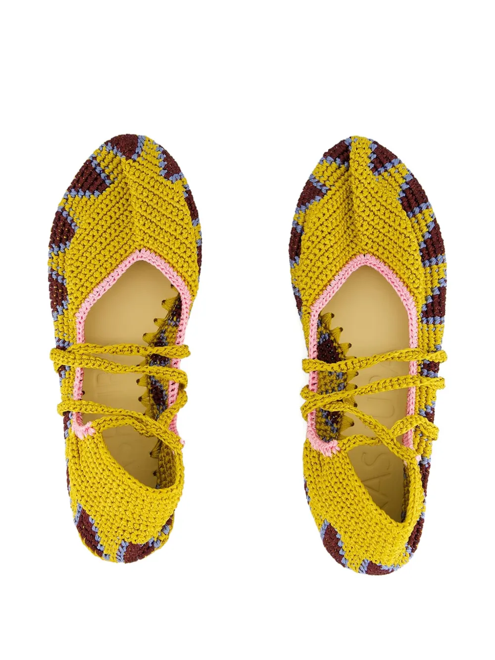 KASHURA CROCHET-KNIT FLAT BALLET SHOES 