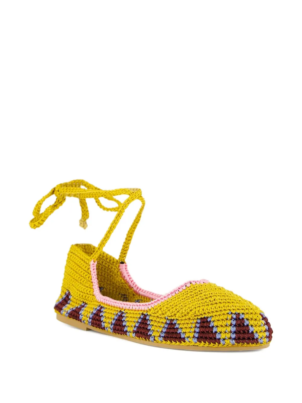 KASHURA CROCHET-KNIT FLAT BALLET SHOES 