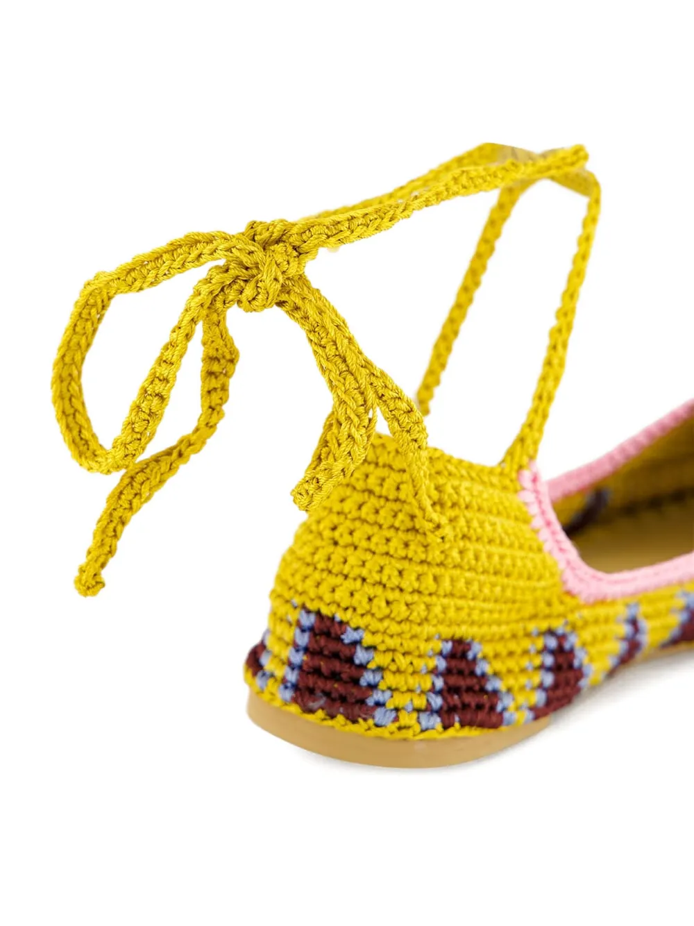 KASHURA CROCHET-KNIT FLAT BALLET SHOES 