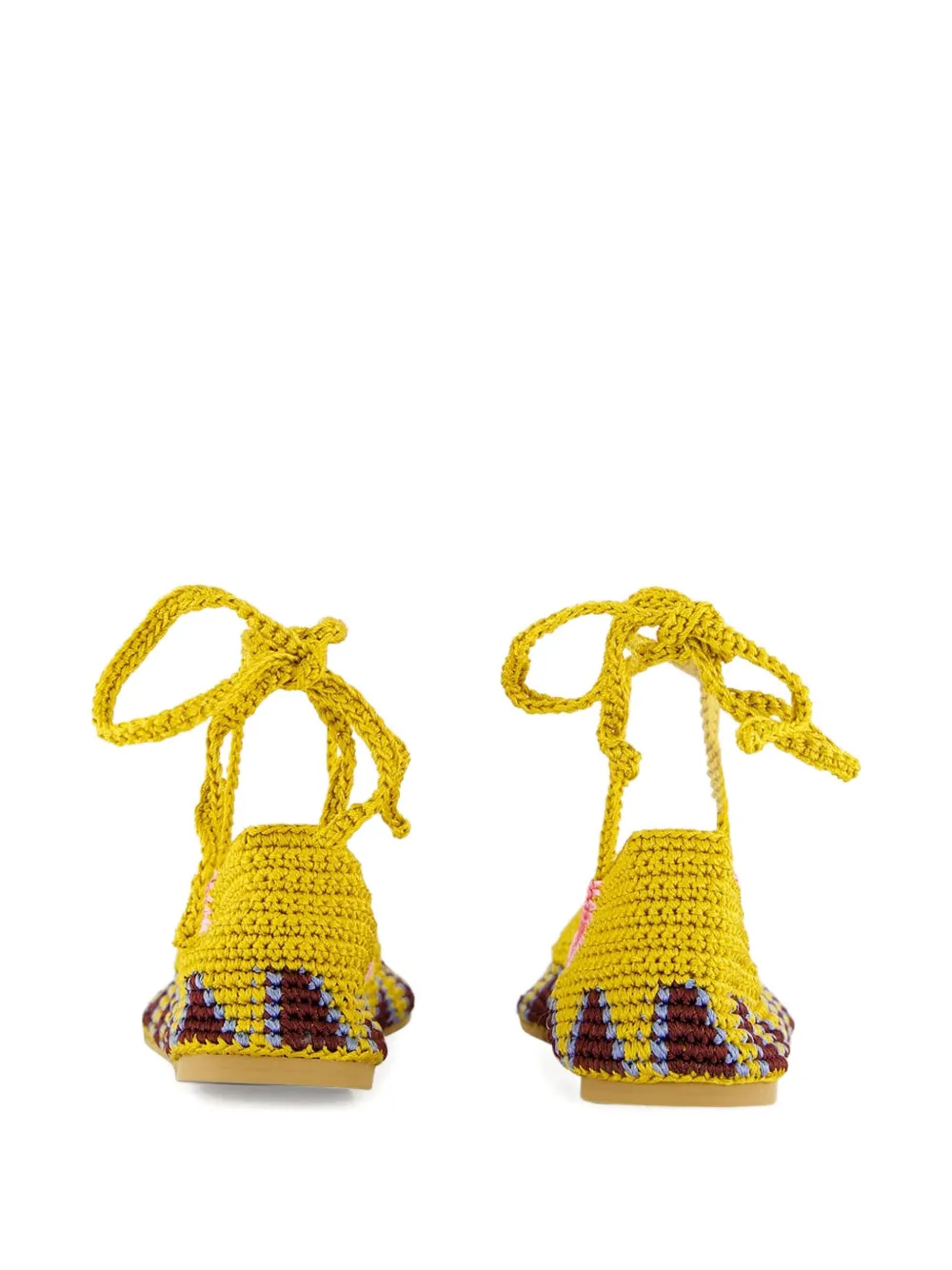 KASHURA CROCHET-KNIT FLAT BALLET SHOES 