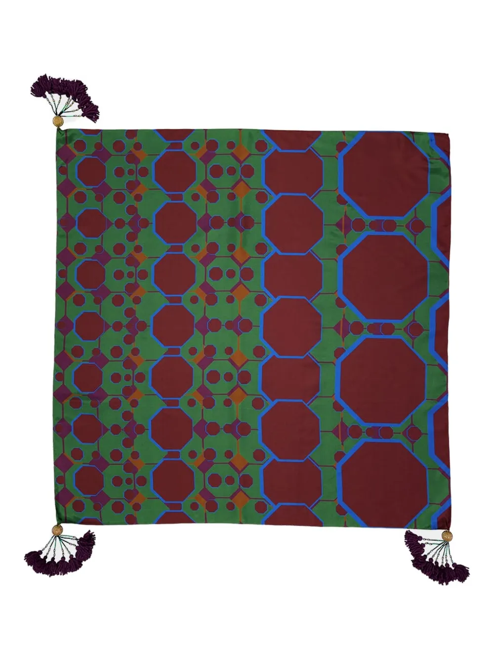 PAULA printed silk scarf | Green | Image 1