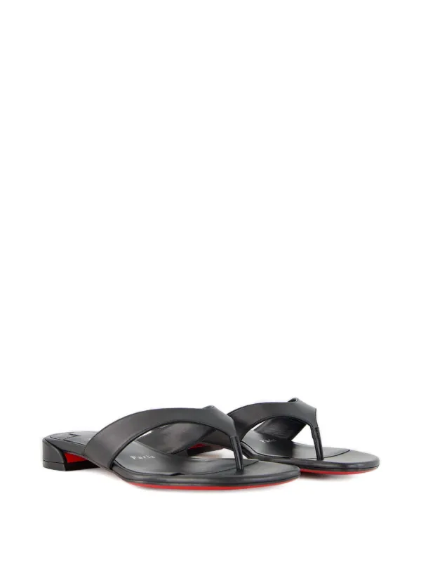 Christian Louboutin Leather Thong Sandals | Black | FARFETCH