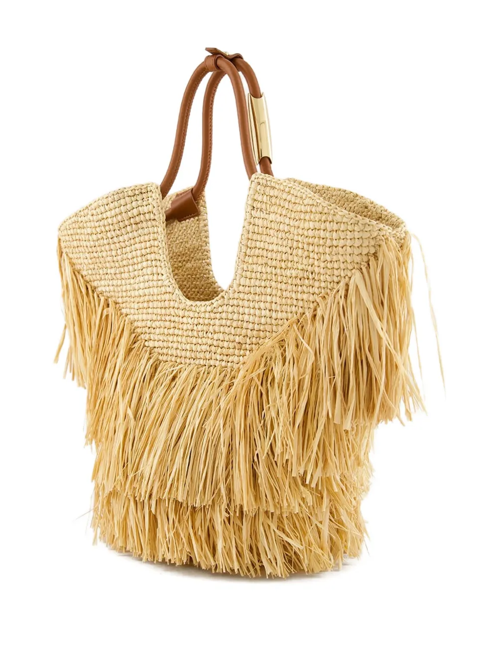 ZIMMERMANN fringed straw handbag - Beige