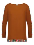 PAULA beaded boat-neck top - Orange