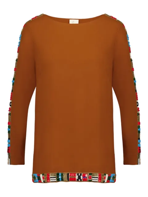 PAULA beaded boat-neck top