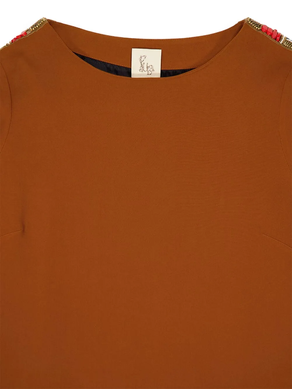 Beaded Boat-Neck Top
