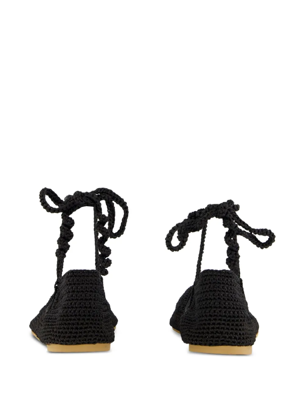 KASHURA crochet ballet flats Black