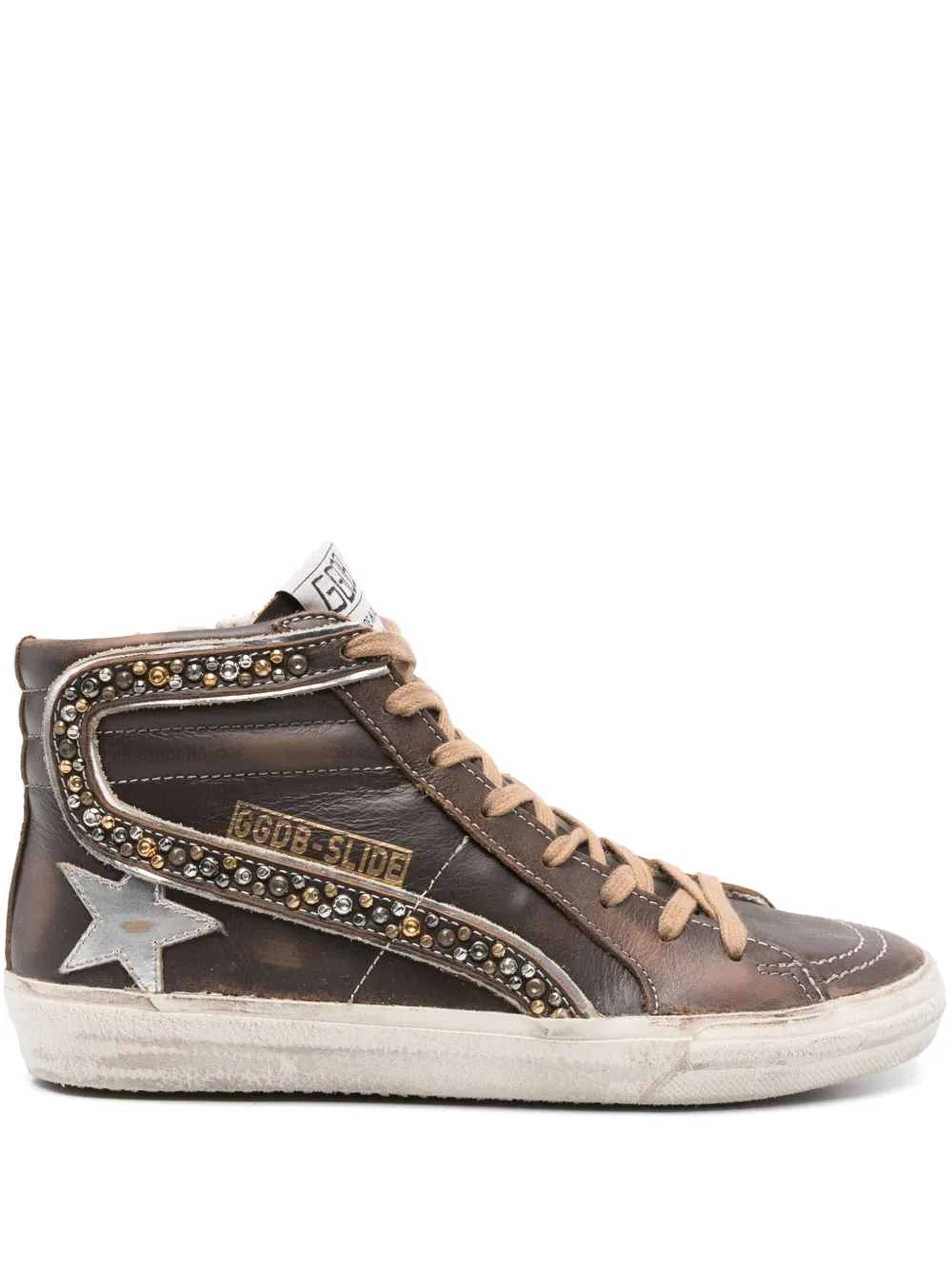 Golden Goose leather hi-top sneakers Brown