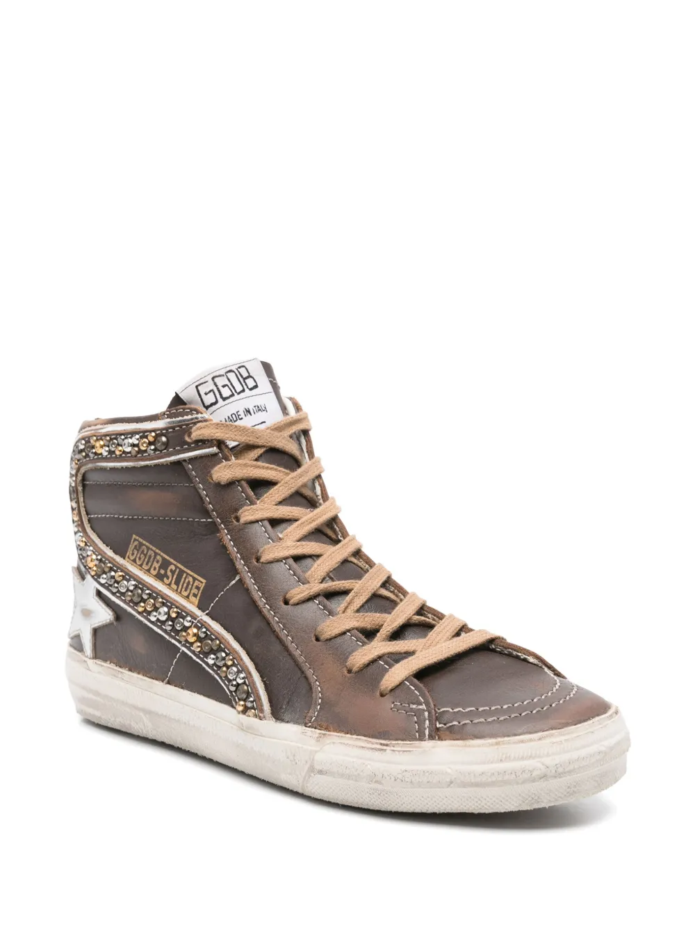 Golden Goose leather hi-top sneakers Brown