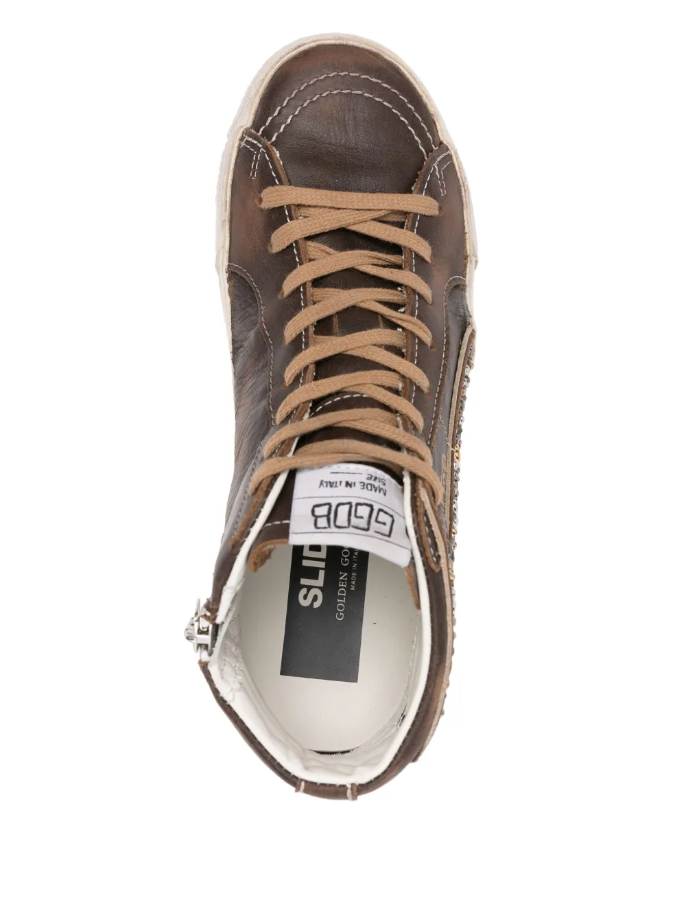 Golden Goose leather hi-top sneakers Brown