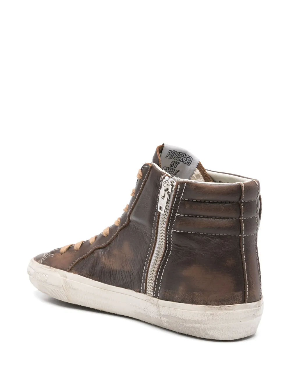 Golden Goose leather hi-top sneakers Brown
