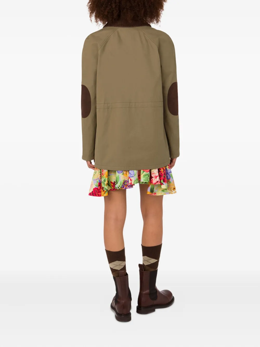 Moschino Cargo jack met ribfluwelen kraag Groen