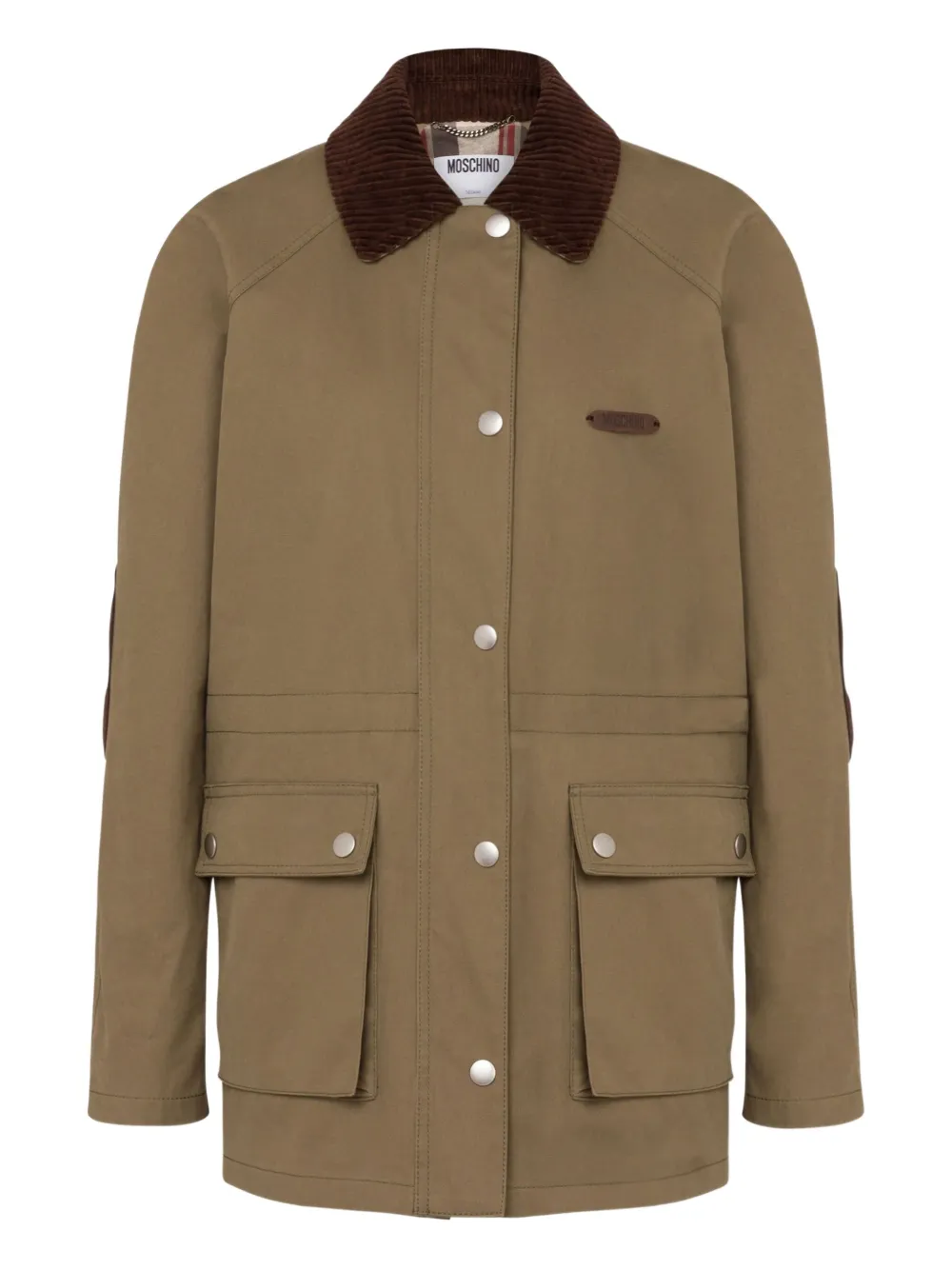 Moschino Cargo jack met ribfluwelen kraag Groen