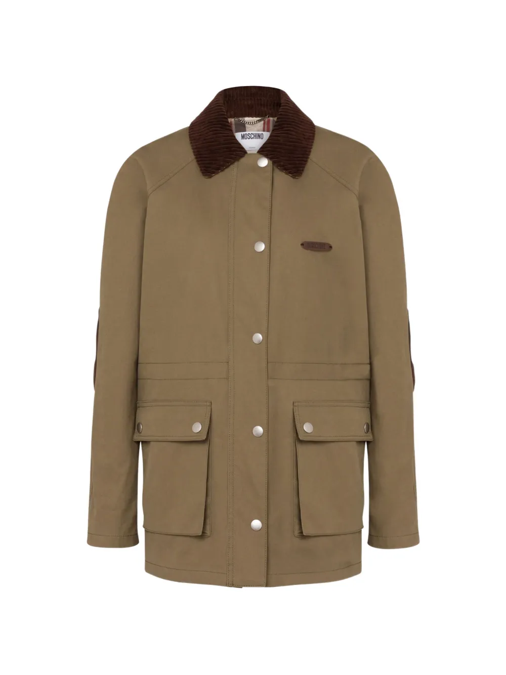 Moschino Cargo jack met ribfluwelen kraag Groen