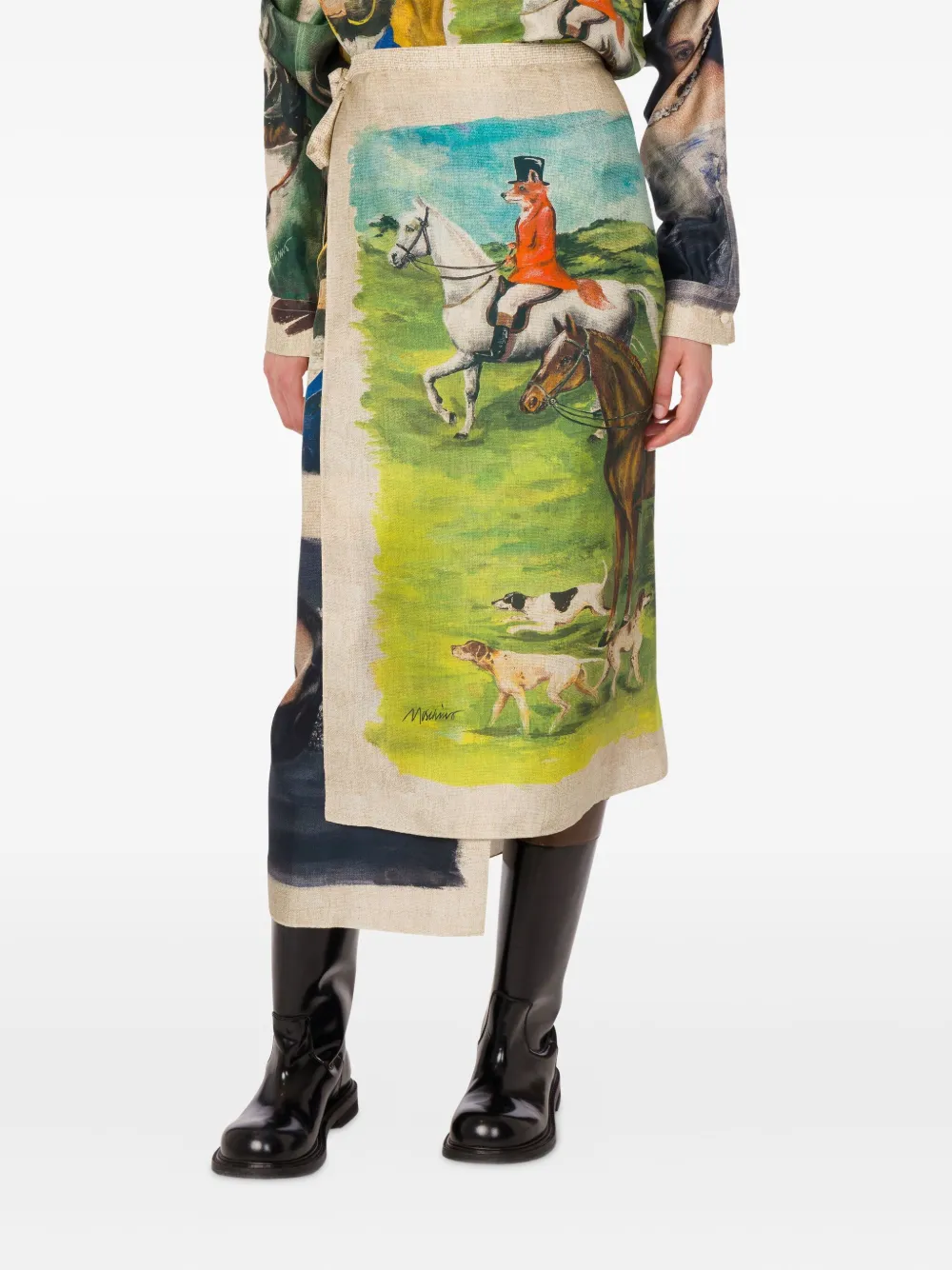 Moschino Zijden midi-rok Groen