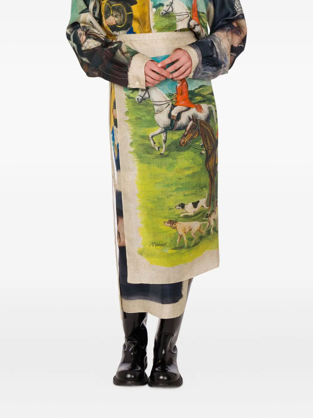 Moschino Zijden midi-rok Groen