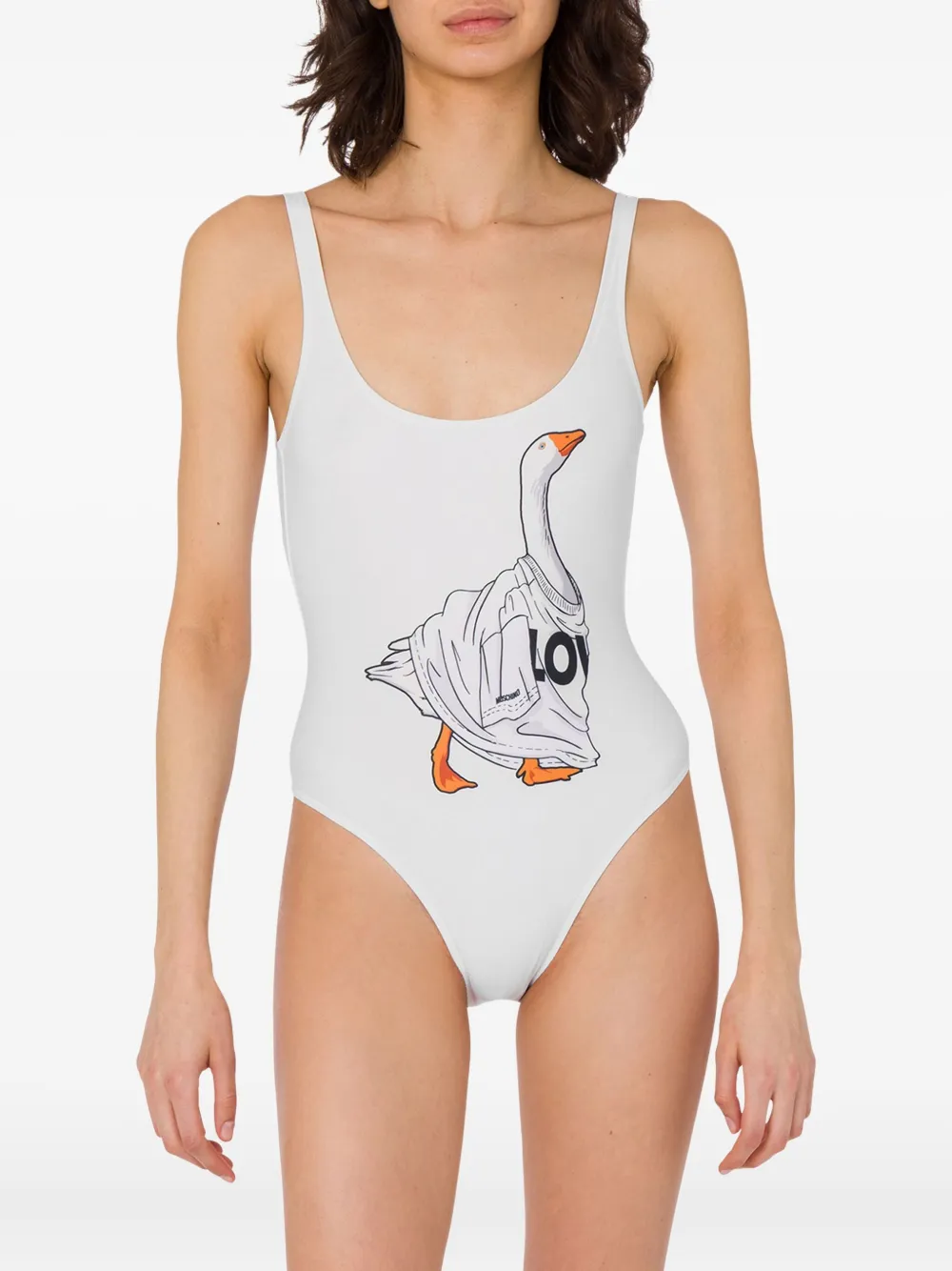 Moschino Goose badpak met grafische print Wit