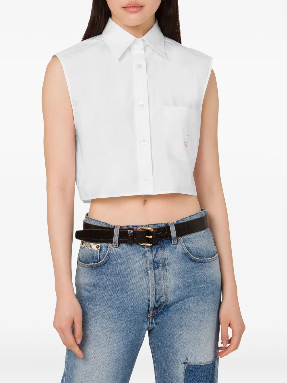 Moschino Cropped shirt Wit