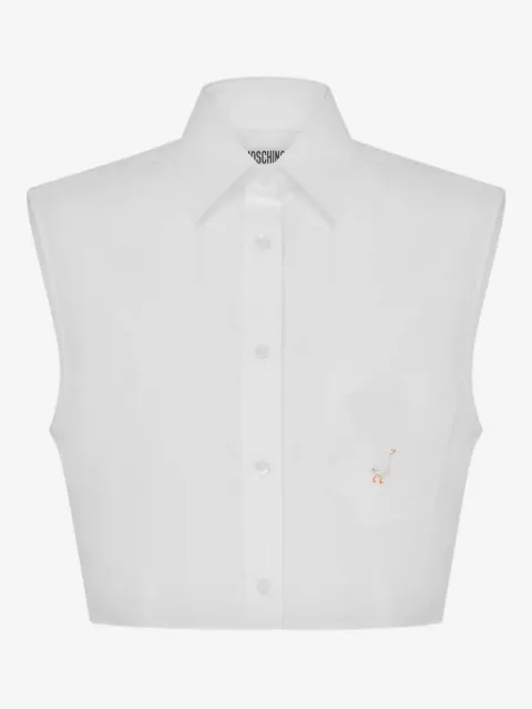 Moschino Goose poplin crop shirt