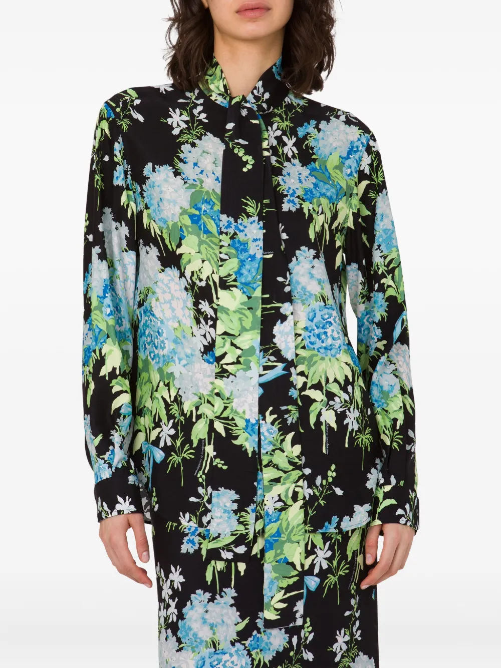 Moschino Printed Silk Shirt In Multi