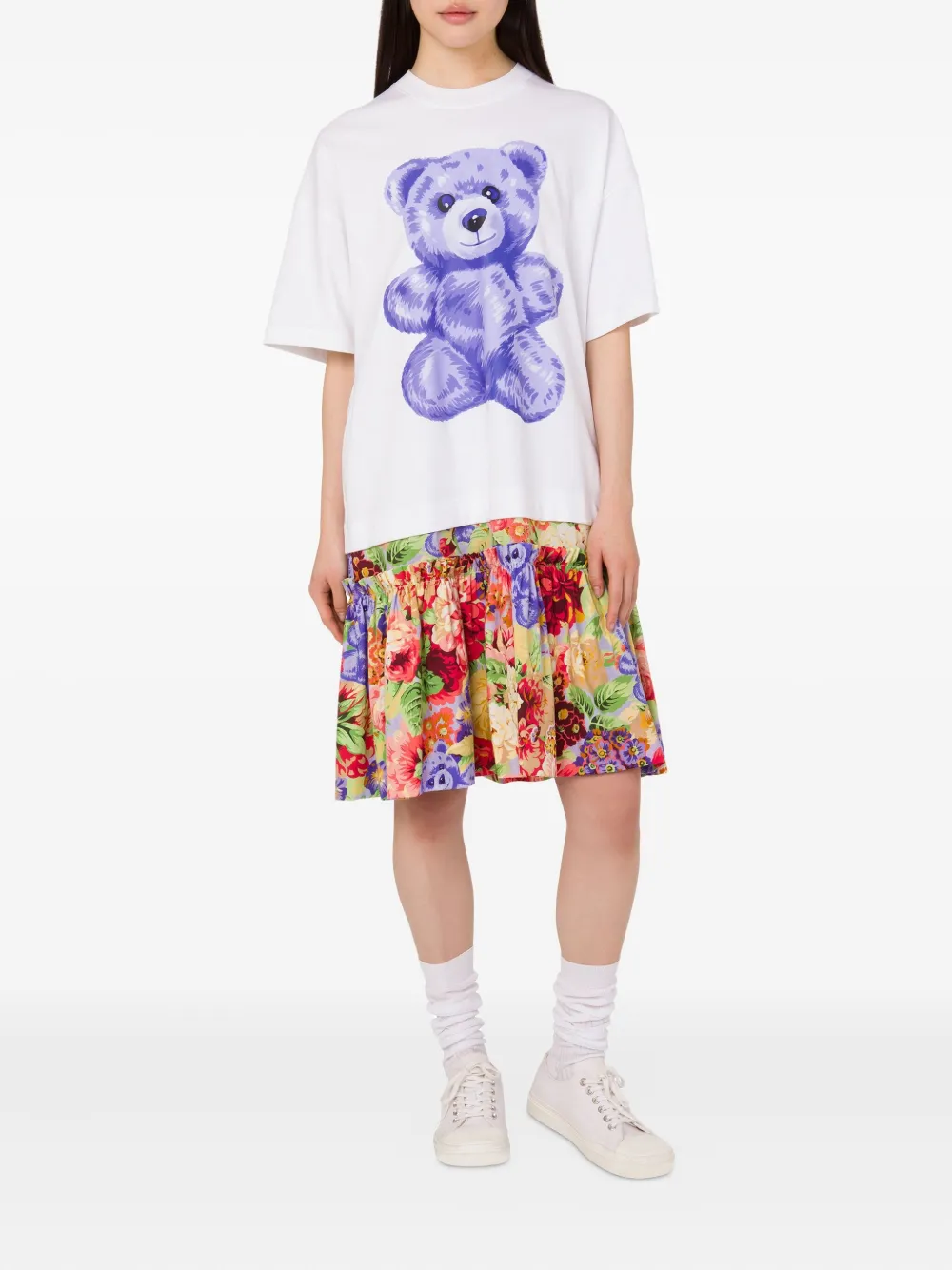 Moschino graphic-teddy bear floral-skirt mini dress | Day Dresses | Image 2