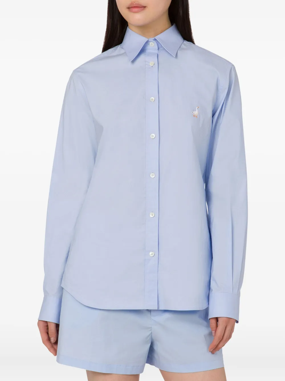 Moschino Goose popeline blouse Blauw