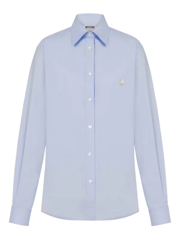Moschino Goose Poplin Shirt in Blue