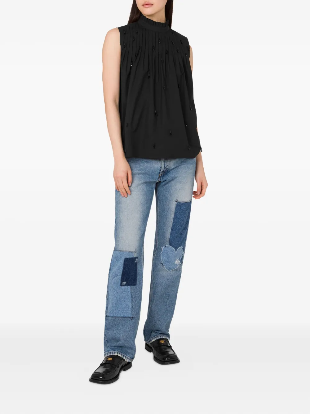 Moschino embroidered poplin top | Blouses | Image 2
