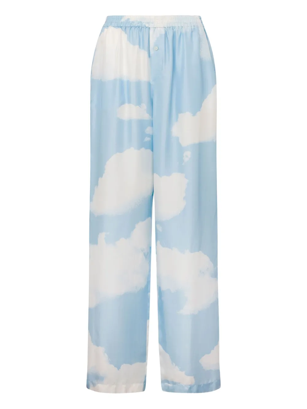 Moschino cloud-print wide-leg trousers Blauw