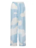 Moschino cloud-print wide-leg trousers - Blue