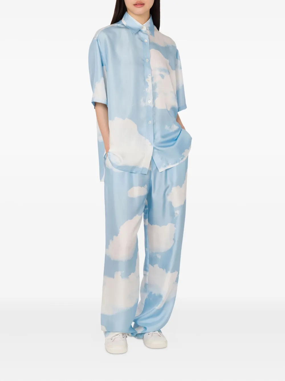 Moschino cloud-print wide-leg trousers | Flared & Bell-Bottom Pants | Image 2