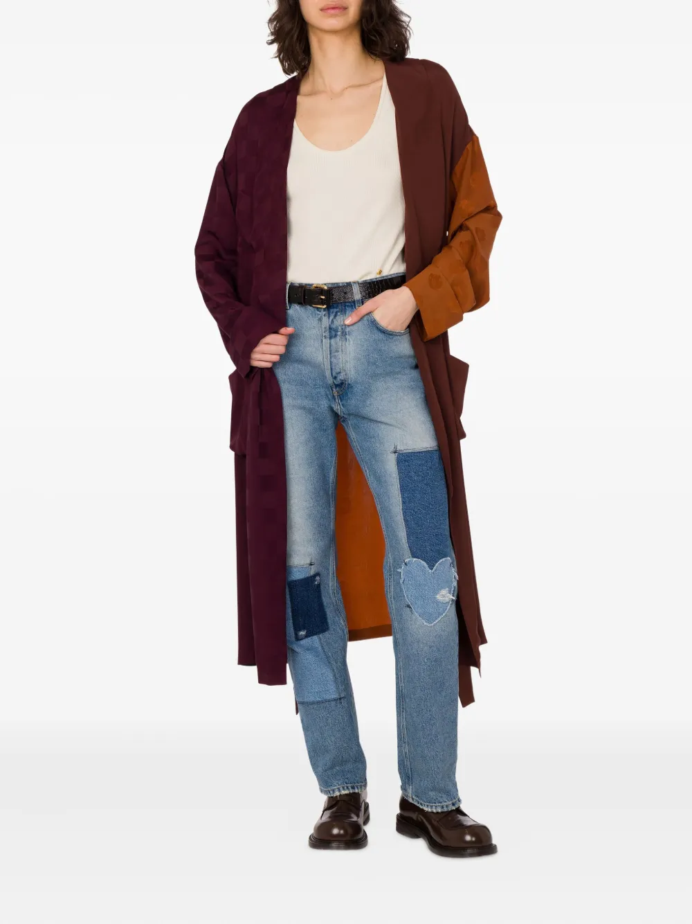 Moschino Geruite jas met patroon Bruin