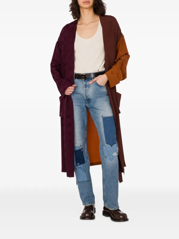 Moschino Checked Patterned Coat | Brown | FARFETCH IL