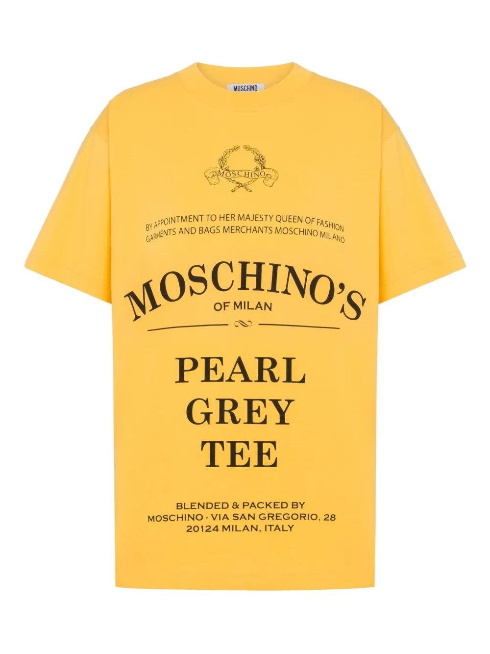 Moschino Jersey T-shirt met print Geel